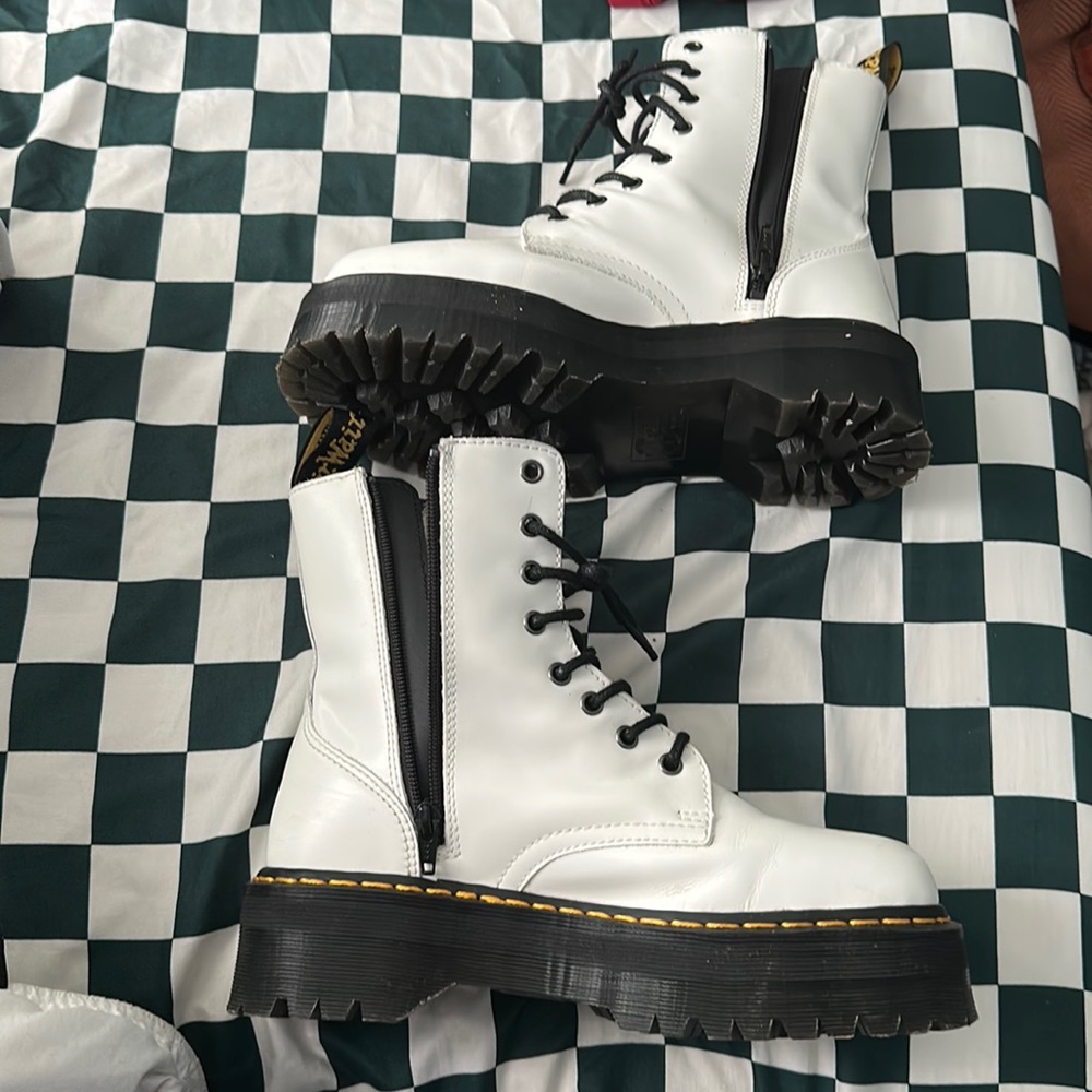 Dr.Martens Jadon Boot White Platform size 8